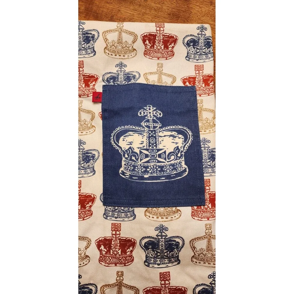 Vintage Crown theme apron red blue gold